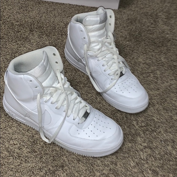 high top all white forces